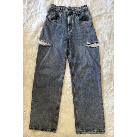 Maison Margiela Cut Out Slash Denim Jeans Indigo Blue Small - Picture 1 of 8